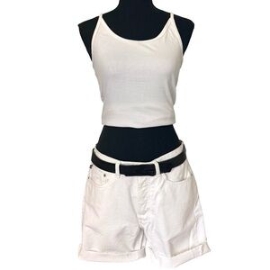 Vintage Ralph Lauren White Denim Cut- Off Shorts - Size 12 Polo Jeans Co.
